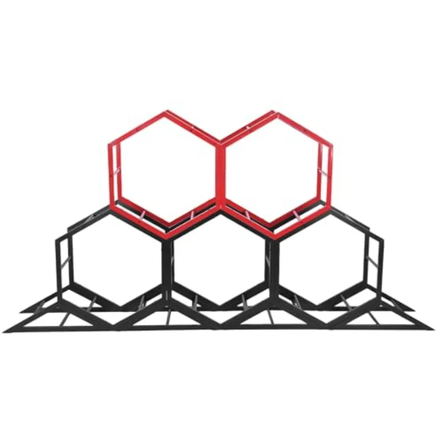 Garage Wall Mount Tire Rack Adjustable Heavy Duty Hexagon Small Tire Display Holder for Exhibition Shop Garage Trade Show Black