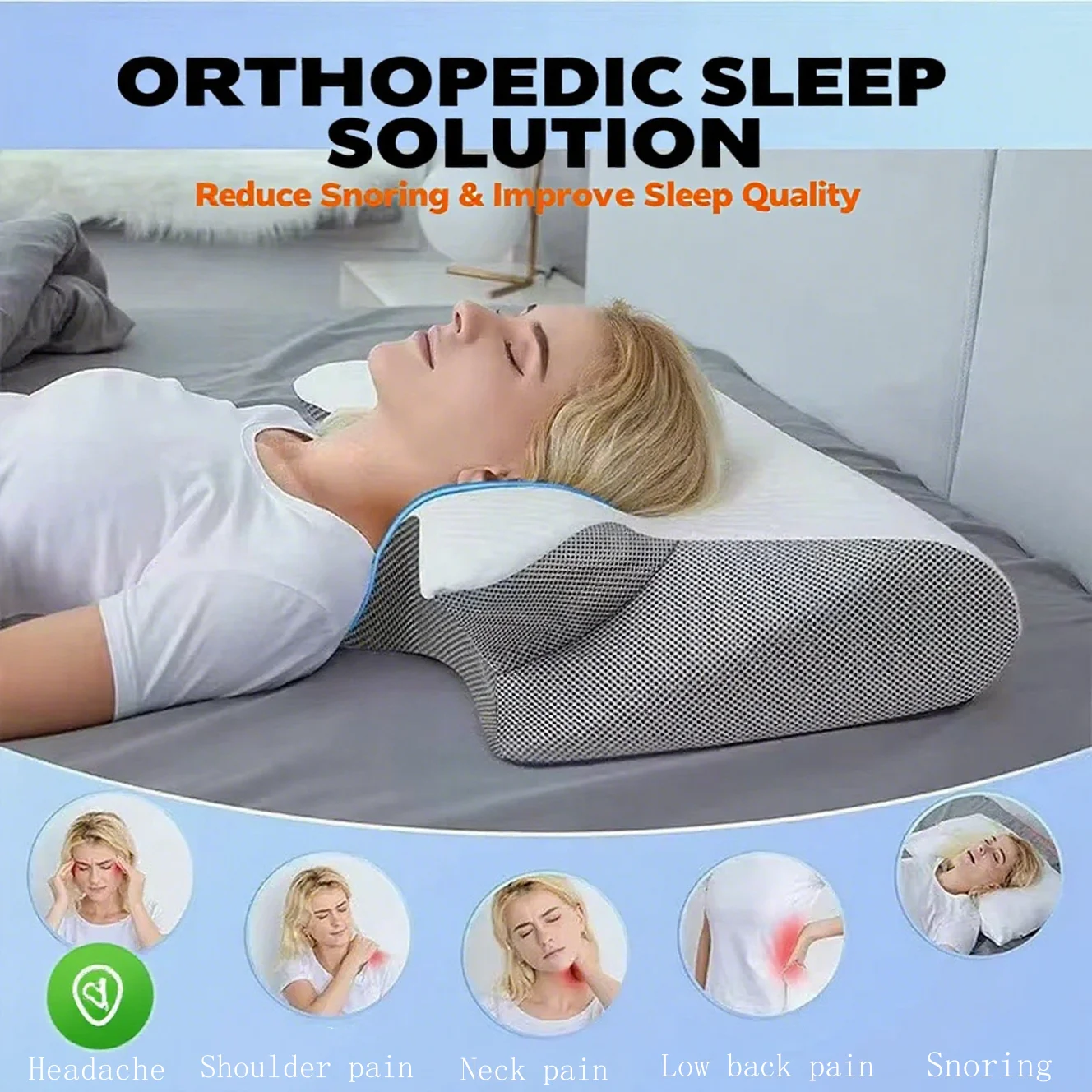 

Hot selling high quality memory foam protection slow rebound decompression butterfly pillow ergonomic horn protection neckpillow