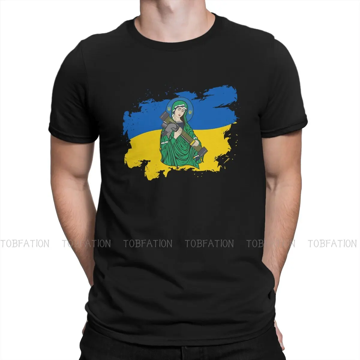 The Protector of Ukraine Original TShirts St Javelin Flag Distinctive Men's T Shirt Hipster Tops Size S-6XL