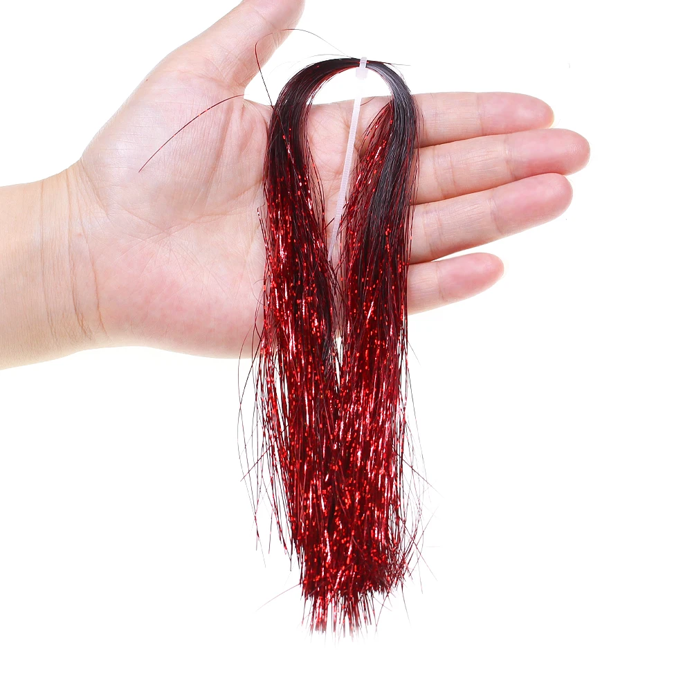 1/12 Packungen Holographisches Flashabou-Tinsel, flaches Kristall-Tinsel, Fliegenbindematerial für Hecht, Forelle, Streamer, Jig-Köder, Meeresfischköder – Detail 9