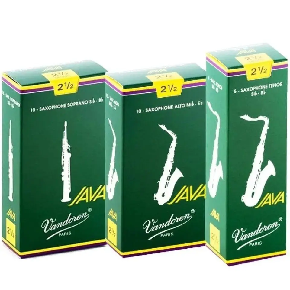 Vandoren-Saxofone Tenor Original JAVA Bb, Green Box, Reed 2.0, 2.5, 3.0, 3.5, 10