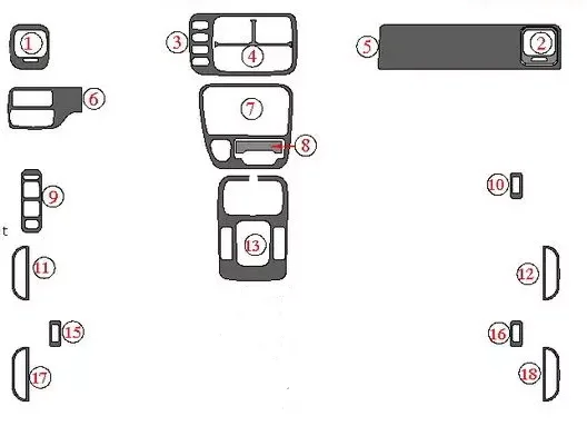 

For Chevrolet Tracker 99-04 For Suzuki Grand Vitara 99-02 Vitara 99-04 XL-7 99-02 Carbon Fiber Refit All Interior Sticker