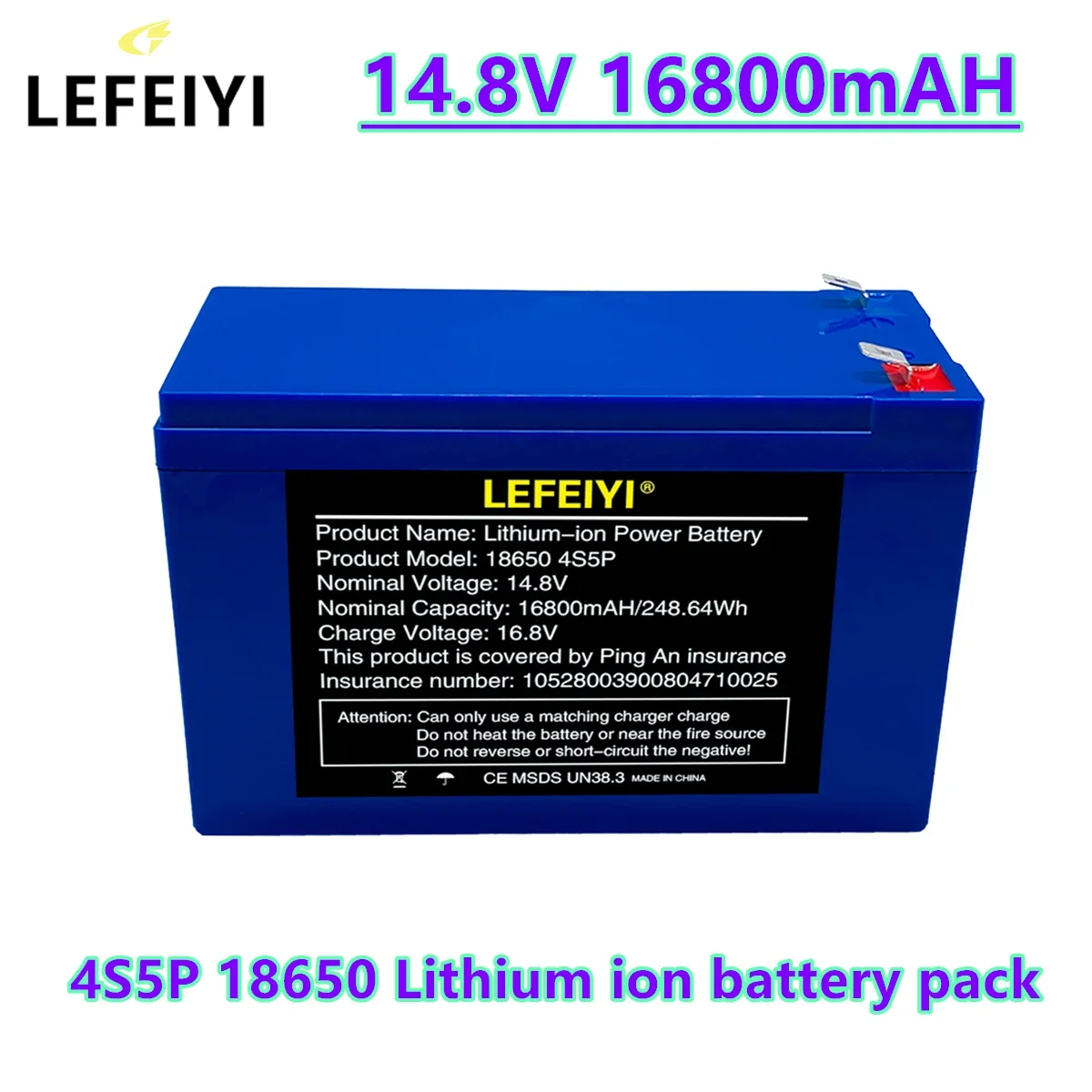 La más nueva batería de 20000mAh, 16,8Ah 4S5P, adecuada para equipos de 14,8 V 16,8 V, inversor de iones de litio de alta potencia, Solar para coche turístico