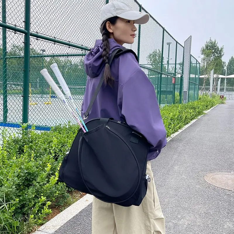 

Сумка для теннисных ракеток для бадминтона, сумка с 2 ракетами, большая вместительная спортивная сумка на плечо, женская универсальная сумка через плечо для ракеток для сквоша