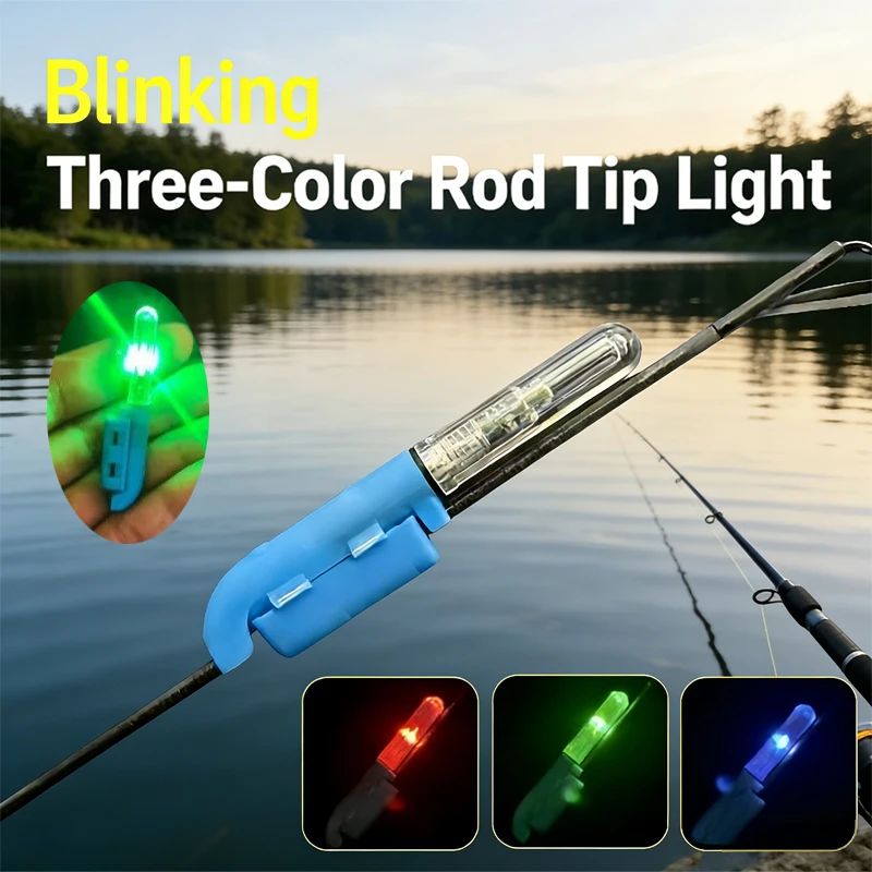 2 luces electrónicas para la punta de la caña de pescar nocturna, alarma de picada con sensor para pesca de lanzado y pesca en balsa