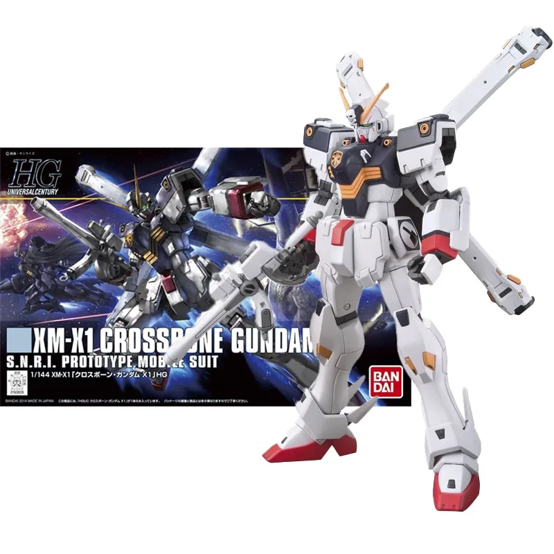 

Bandai Original HG HGUC 1/144 Anime XM-X1 CROSSBONE GUNDAM X1 Assembly Model kit Action Figure Toys For Kids Collectible Gift