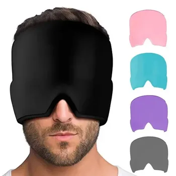 Gorro para aliviar la migraña, gorro para el dolor de cabeza, Gel, terapia de frío caliente, gorro de hielo para aliviar el dolor, gorro de hielo, máscara para ojos