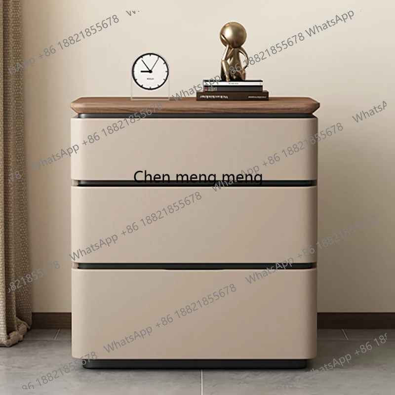 Luxury Minimalist Bedside Table With Drawers Italian Simple Style Nightstands Storage Design Mesita De Noche Bedroom Furniture