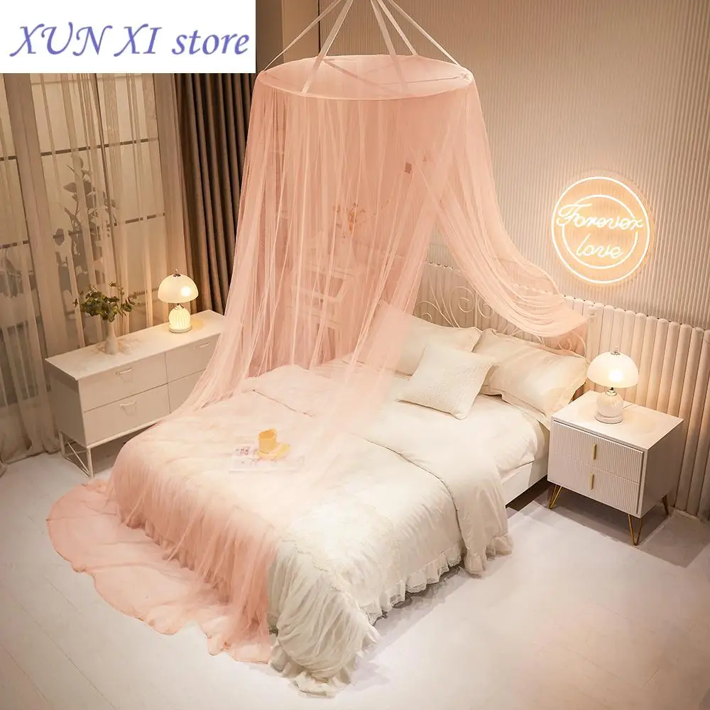 New Domed mosquito net pink girl Canopy over the bed foldable Mosquito net door baby crib anti-mosquito