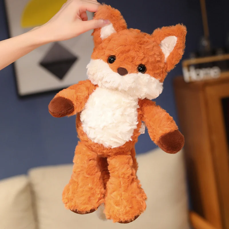 Peluche renard kawaii 35/50cm, adorable, douce, enracinée, pour bébé fille, jouet beurre, cadeau, décor, nouveauté