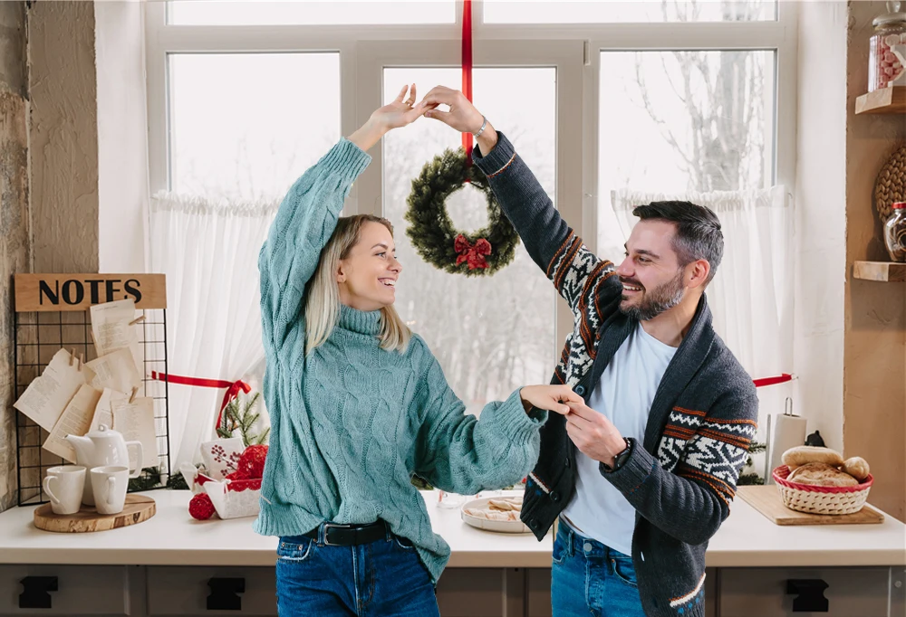 Arrière-plan de photographie de noël W-7731, arrière-plan de cuisine, décor de cabine Photo intérieure, accessoires de Studio Photo de Portrait de nouveau-né