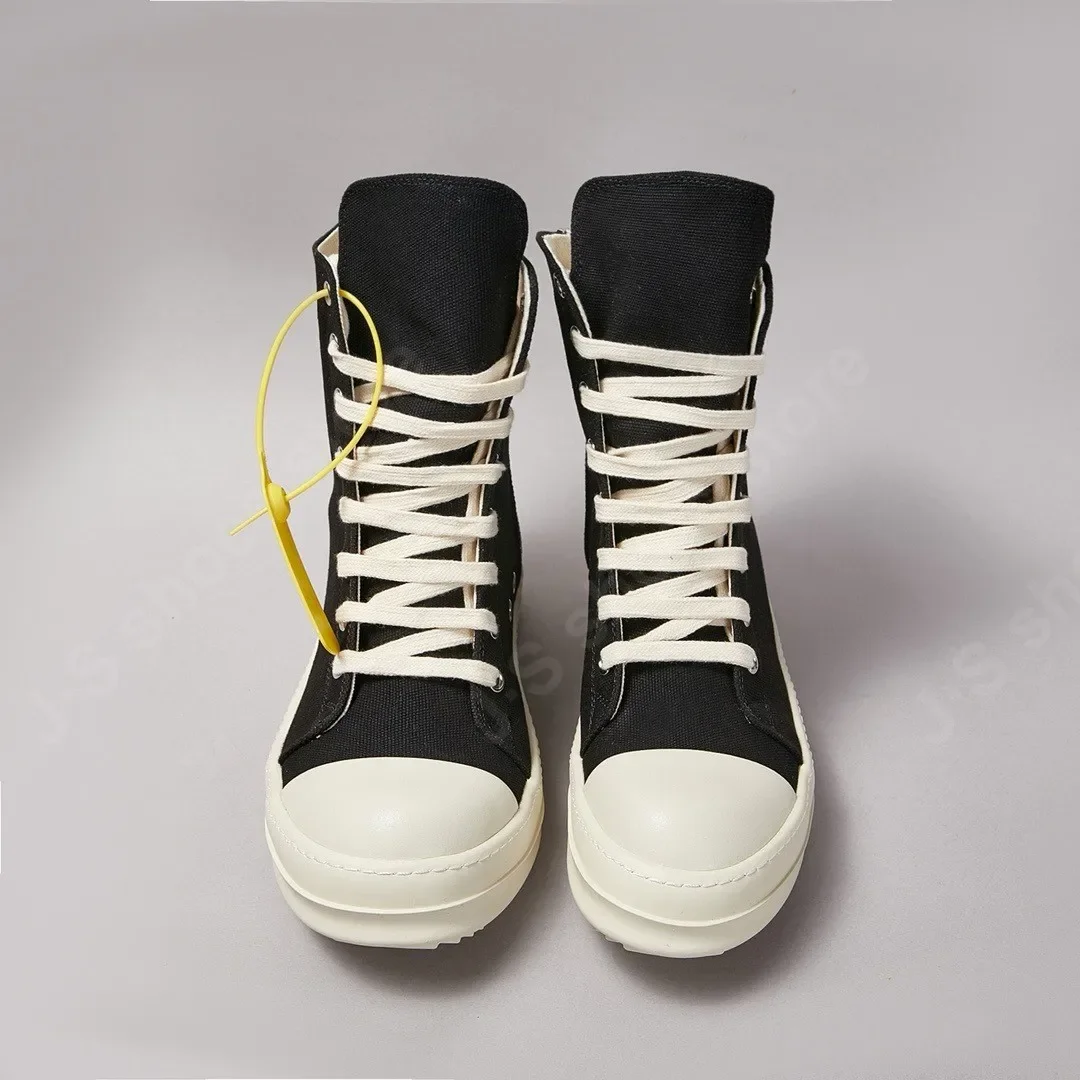 الكلاسيكية حذاء قماش أسود ماركة حذاء بوت بطول الكاحل الرجال عالية أعلى حذاء قماش النساء أحذية كاجوال Ro أحذية رياضية سستة الدانتيل يصل حذاء رياضة مسطح #4