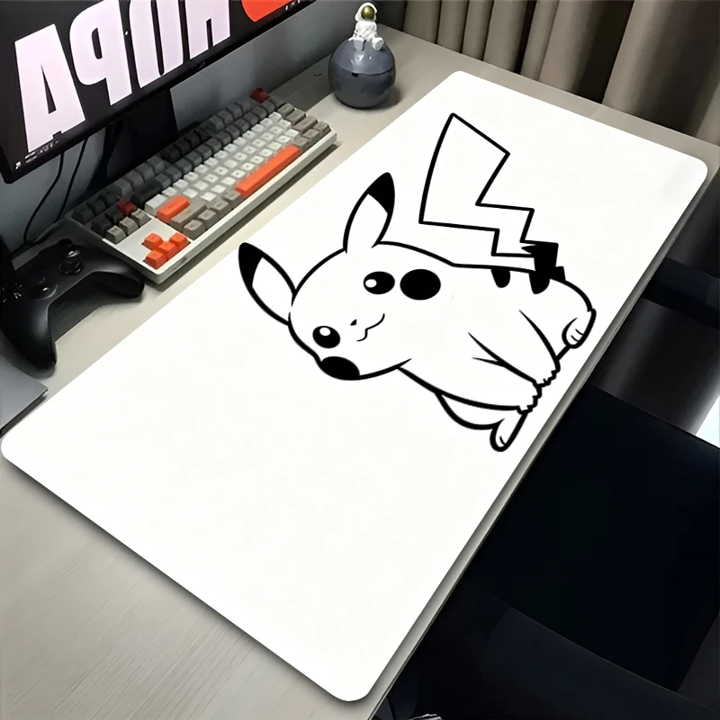 mouse-pads-pokemon-para-jogadores-de-esports-tapete-de-mesa-estendido-de-borracha-para-jogos-pikachu-preto-e-branco-mousepad-anime-tapete-para-teclado