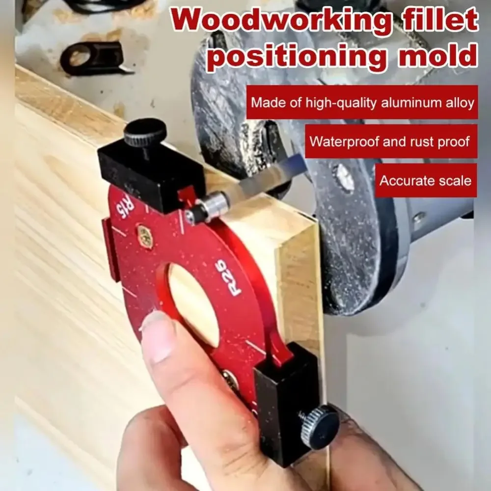 Multifunctional Woodworking Angle Arc Locator with Removable Clip Heavy Duty Aluminum Radius Template Router Cutting Aid