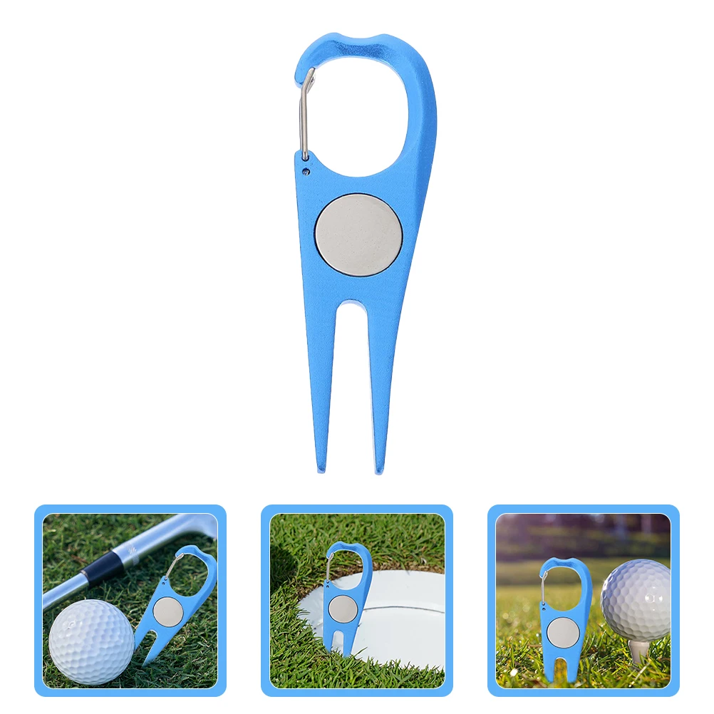 

2pcs Wear-Resistant Golfs Ball Fork Portable Repair Metal Golf Divot Fork Professional Lawn Repairing Compact Ball Marker Golf
