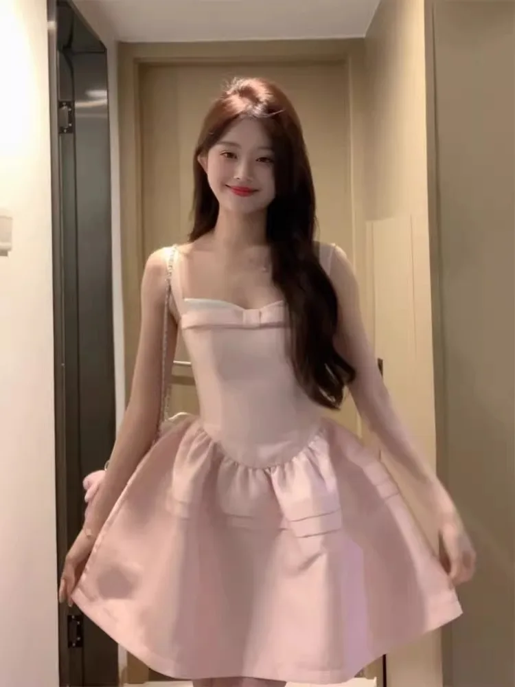 

Princ Sle Birthday Dr Women's Pink Strapl ort Dr Sweet Sle mid Waist A-Line Skirt for Adult Ceremony