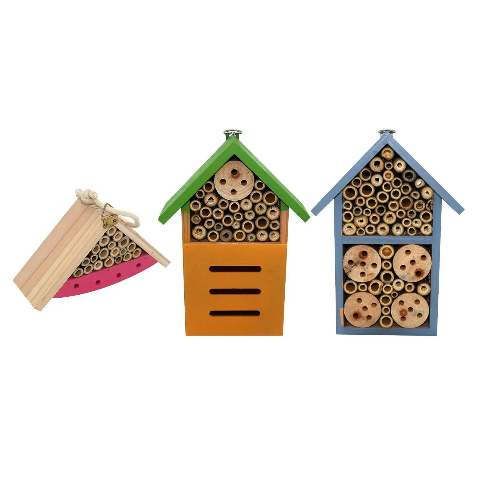 Wooden Insect Bee House Wood Bug Room Hotel Shelter Garden Decoration Nests Box Insect House