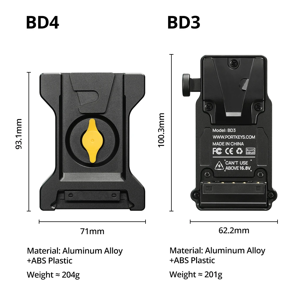 Portkeys BD3 BD4 Multifunctional Supply for V-Lock Mount Battery Plate for Video Transmission & Monitor Power Supply Accessories