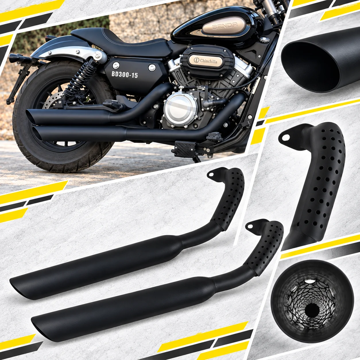 1. Travel Side Saddle Bag & Mounting Rack Kit Fit Keeway V Cruise125 V302C, Cruiser Storage Mod Parts