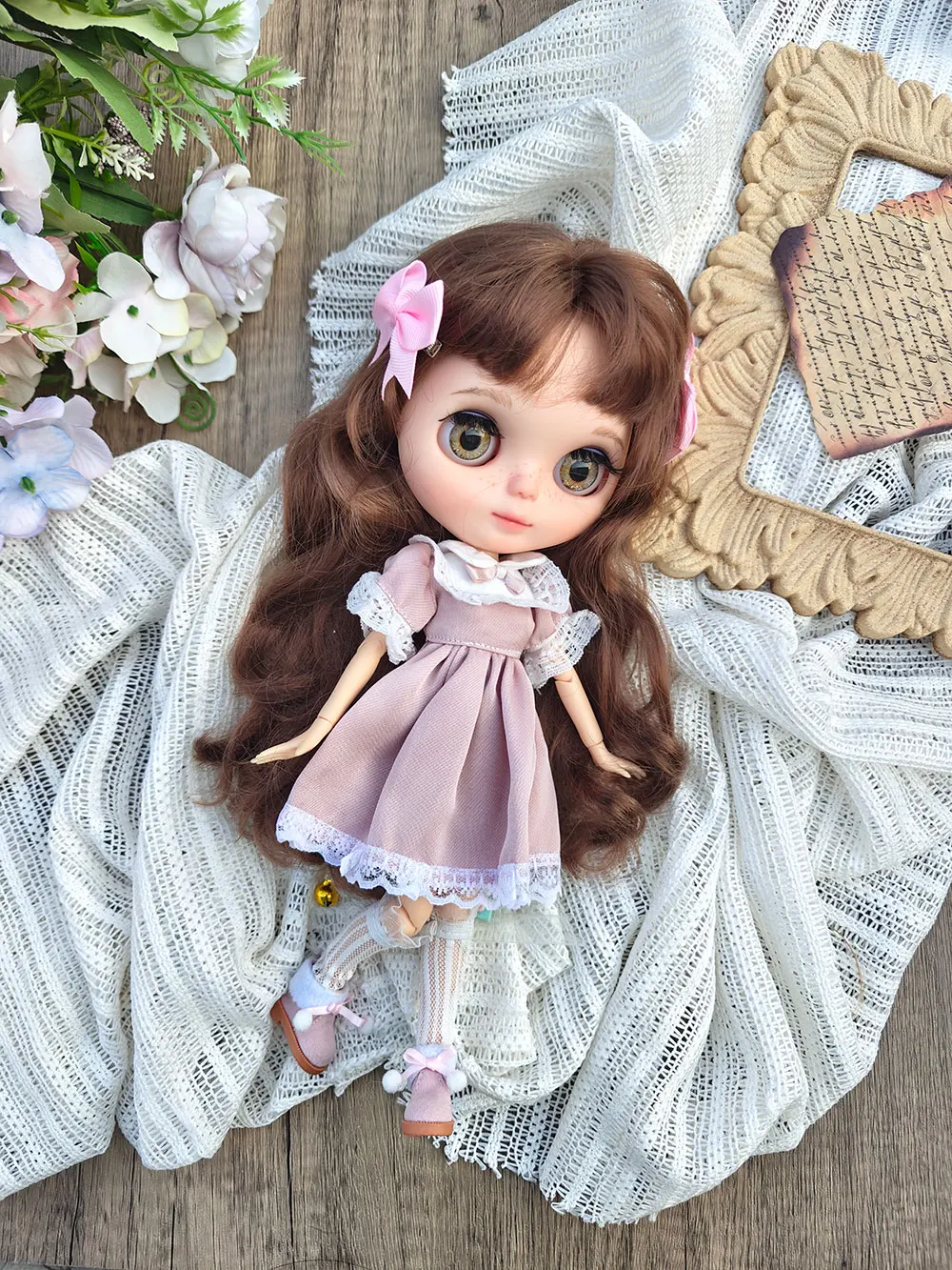 Ropa para muñecas Blythe, juguetes para muñecas ICY DBS Blythe para niñas, vestido de princesa rosa OB22 OB24 AZONE, accesorios