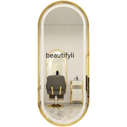 Hair Saloon Dedicated Wall-Mounted Mirror with LED Light Touch Switch Dressing Table Hair Salon Beauty Full Body Floor Mirror