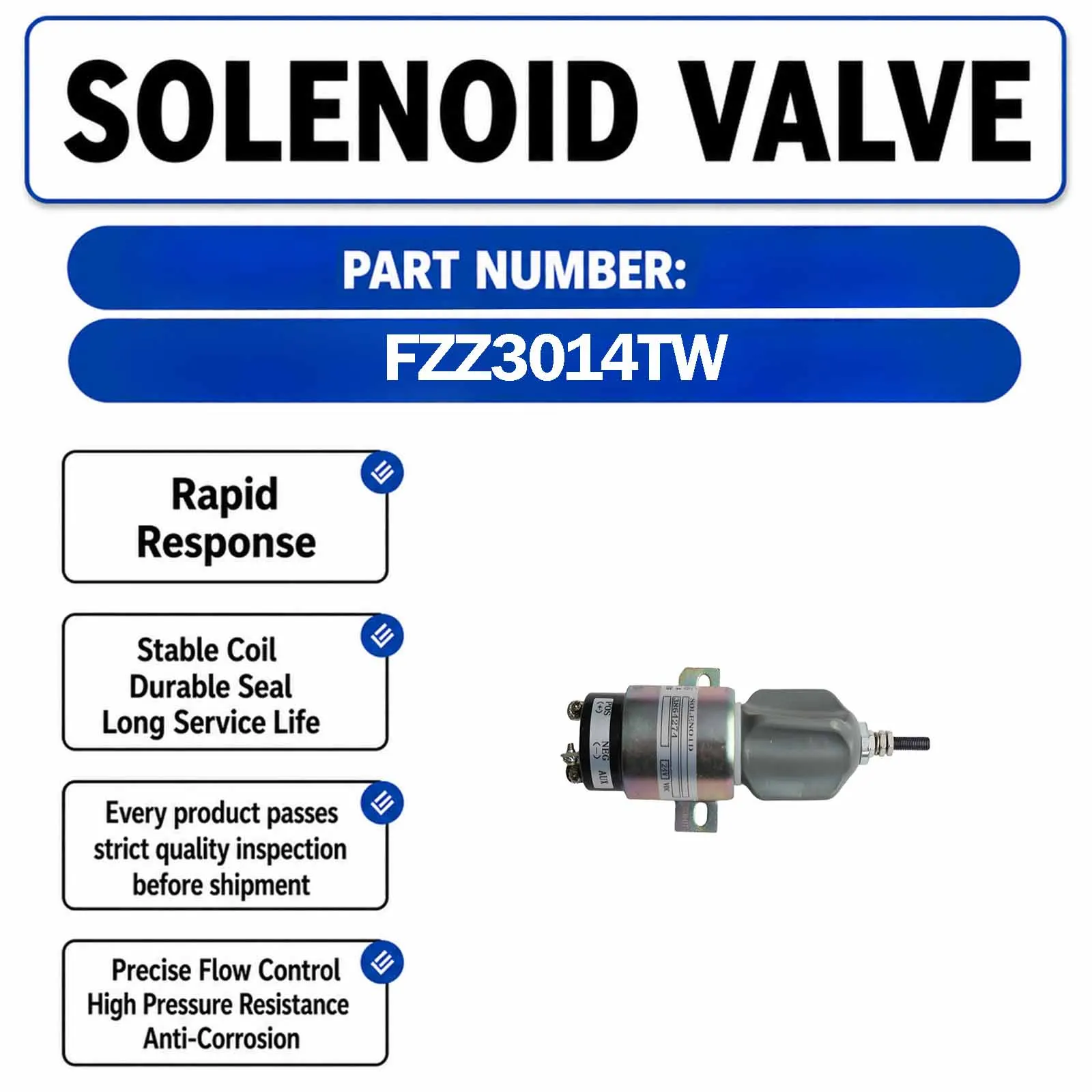 Fuel Shut Off Solenoid 3428701300 For Caterpillar Excavator E70B E200B E320 320B 320C 24V