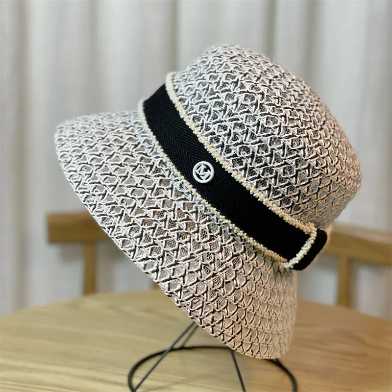 New Temperament Letters Bucket Hat Travelling Holiday Fisherman Hat Compilation Mesh Breathable Sun Cap Sunscreen Sunshade Cap