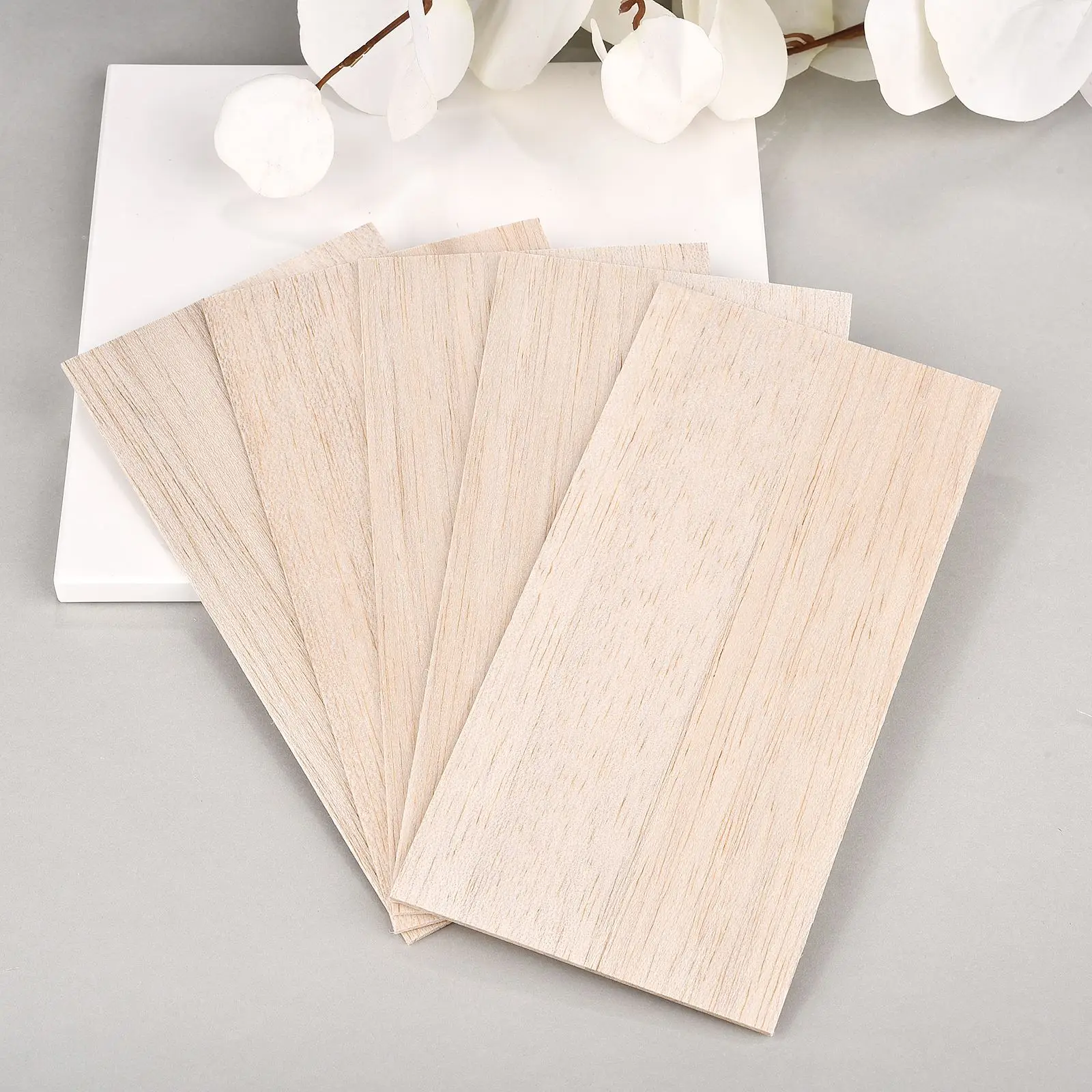 5PCS Thickness 1mm-3mm Lightweight Craft Wooden Board Model Toys Building Carving Handicraft DIY Material Balsa Wood Chips