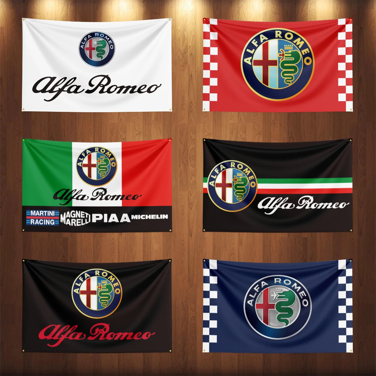 3x5 Ft Alfa romeos Flag Polyester Printed Car Banner Flags for Room Garage Decor