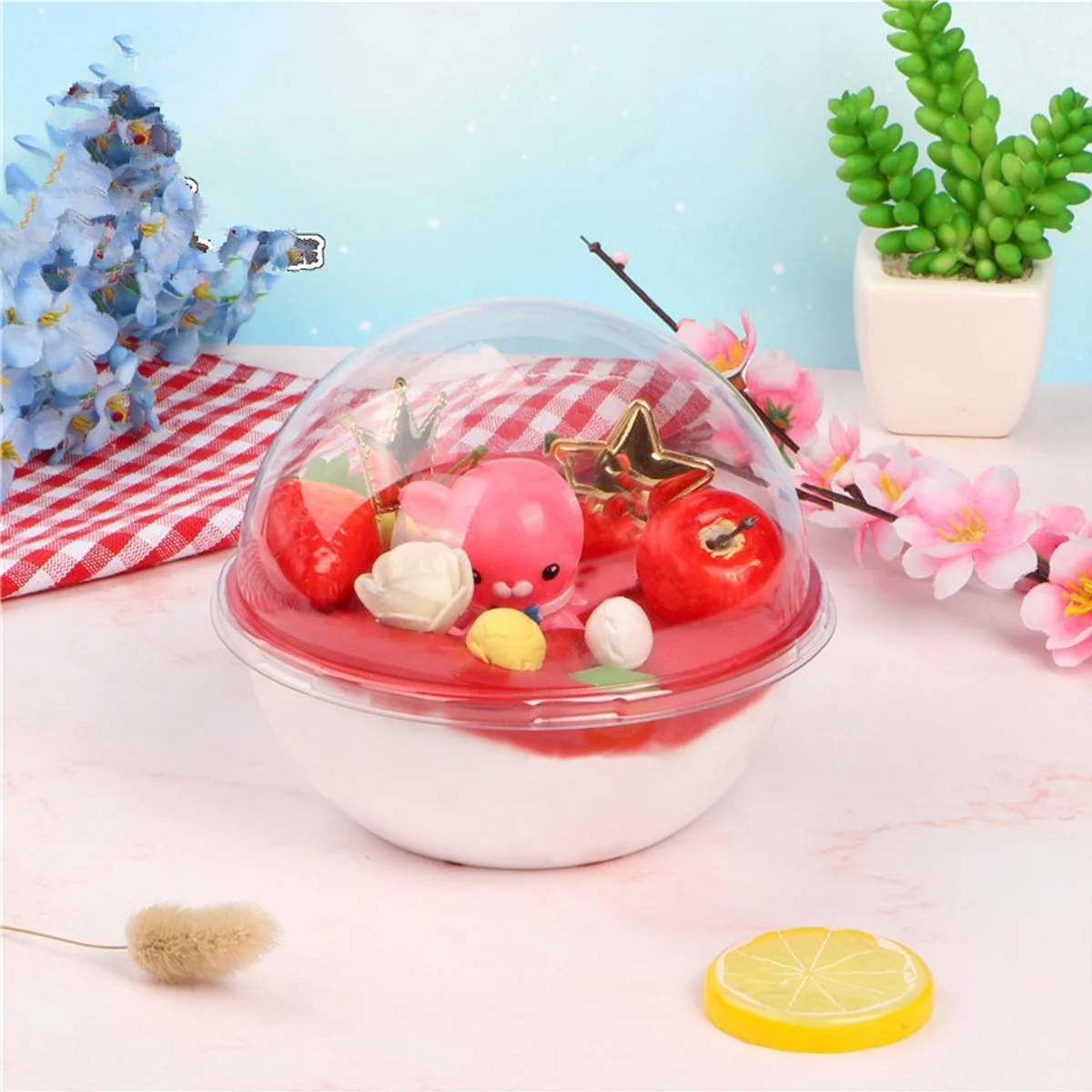 10 Pcs with Cover Cake Boxes Clear Sphere Fillable Cupcake Carrier Transparent Container