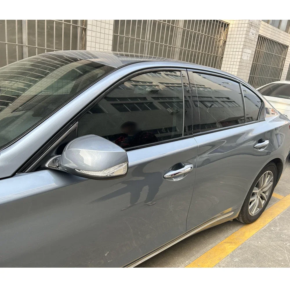 Für Infiniti Q50 2013–2023, Limousine, Fenster, Chrom, Verdunkelung, ABC-Säulen, glänzende schwarze Aufkleber – Detail 6