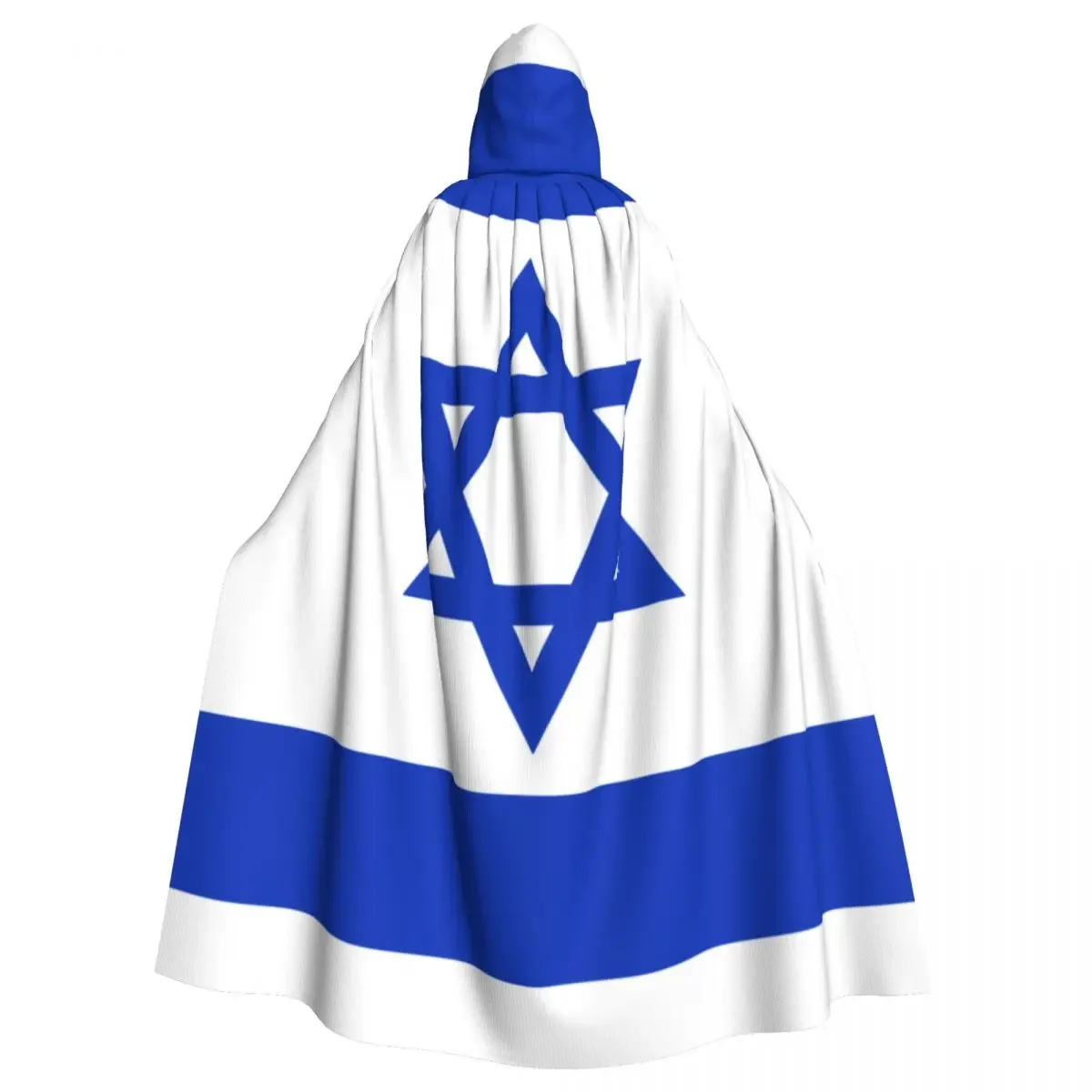 

Adult Cloak Cape Hooded Flag of Israel Medieval Costume Witch Wicca Vampire Elf Purim Carnival Party
