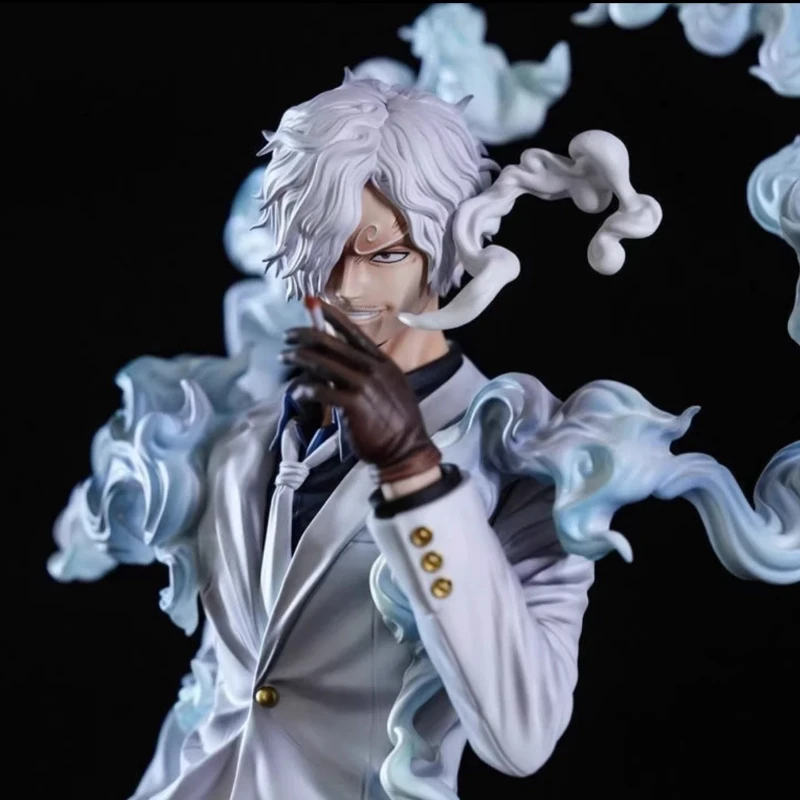 Figura GK de Sanji Nika de One Piece con Doble Cabeza, Estatua Decorativa Periférica de Anime, Modelo Coleccionable para Escritorio, Adorno para Fans del Anime