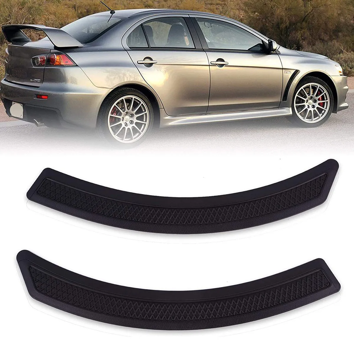 

2PCS Black For Mitsubishi Lancer EVO 2008-2015 Car X Style Front Fender Side Vent Cover Trim Spoiler Guard Sticker Cover