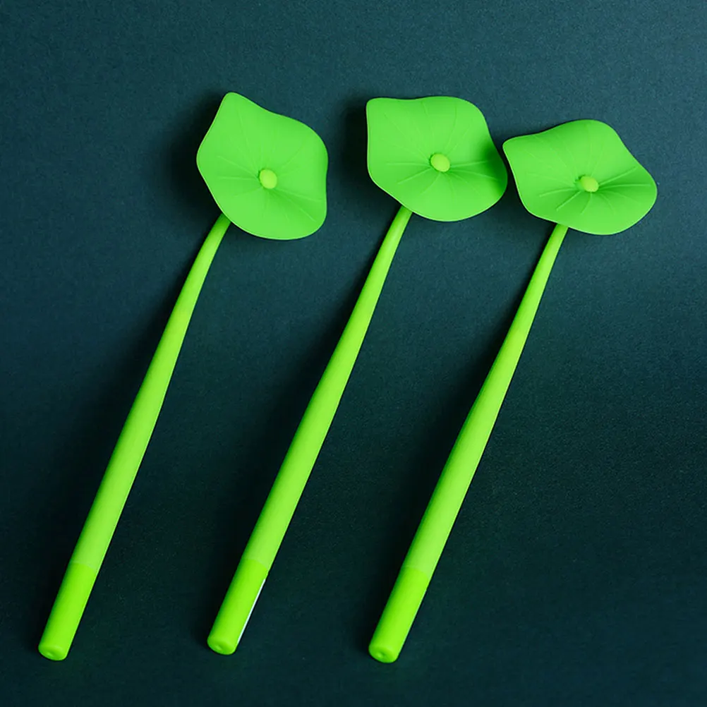 

5pcs Lotus Leaf Gel School Stationery Cute Writing For Students Portable Sign Pen Adorable Teachers Pen Lovely Note Taking