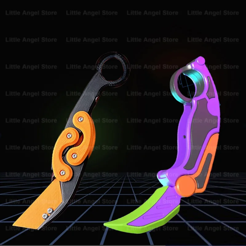 Neue 3D Gedruckt Schwerkraft Klaue Messer Spielzeug Stress Relief Schmetterling Zappeln Hand Greifer Sensorischen Spielzeug Klapp Klaue Messer Rettich für Geschenk