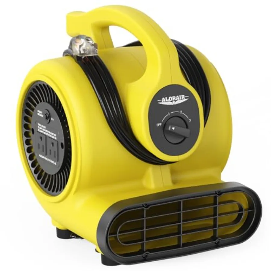 

600 CFM Air Mover Blower Fan for Industrial Workshop and Home Use - 3 Speeds 5 Adjustable Angles and Daisy Chain - Ideal for Wa
