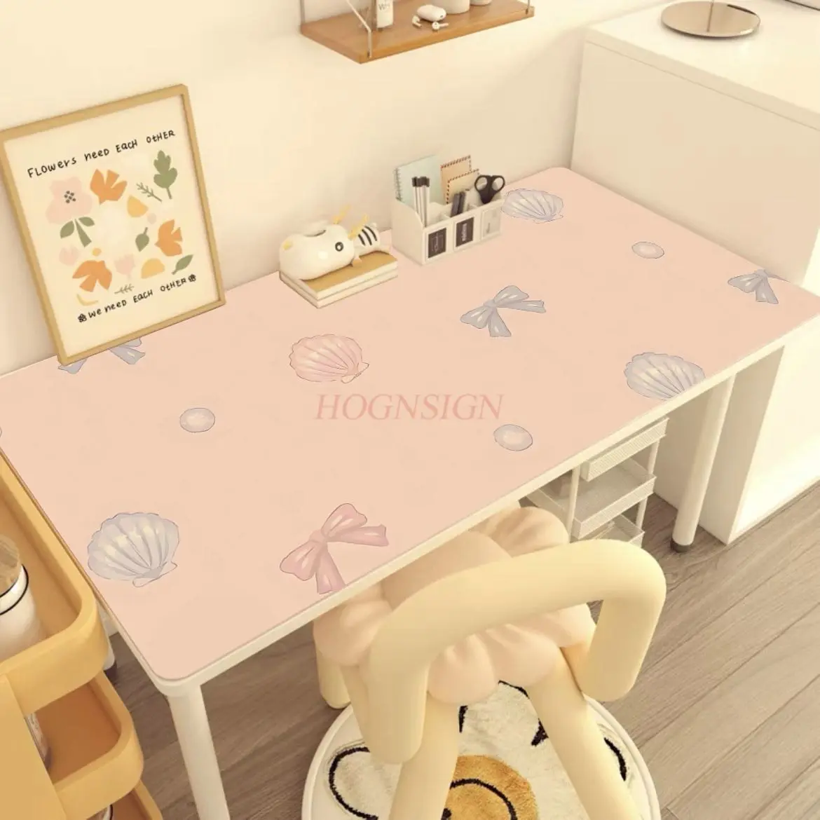 

1 шт. кожаный коврик для стола с цветочным принтом, украшение для общежития, водонепроницаемый и грязеотталкивающий коврик для столешницы для макияжа, коврик для журнального столика