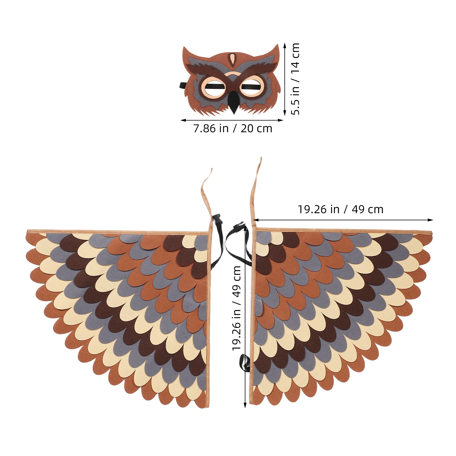 1 Set Of Owl Costume Owl Costume Wings and Mask Bird Costume Accessories For Kids Cosplay Eagle Parrot Owl Dress Up Clothes