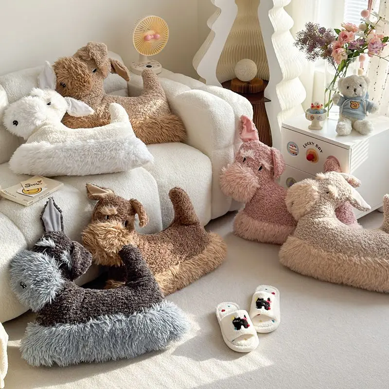 Cute Funny Ugly Dog Shaped Plush Throw Pillow with Inner Core for Bed Backrest Headboard Sleeping Cushion Home Decor 2