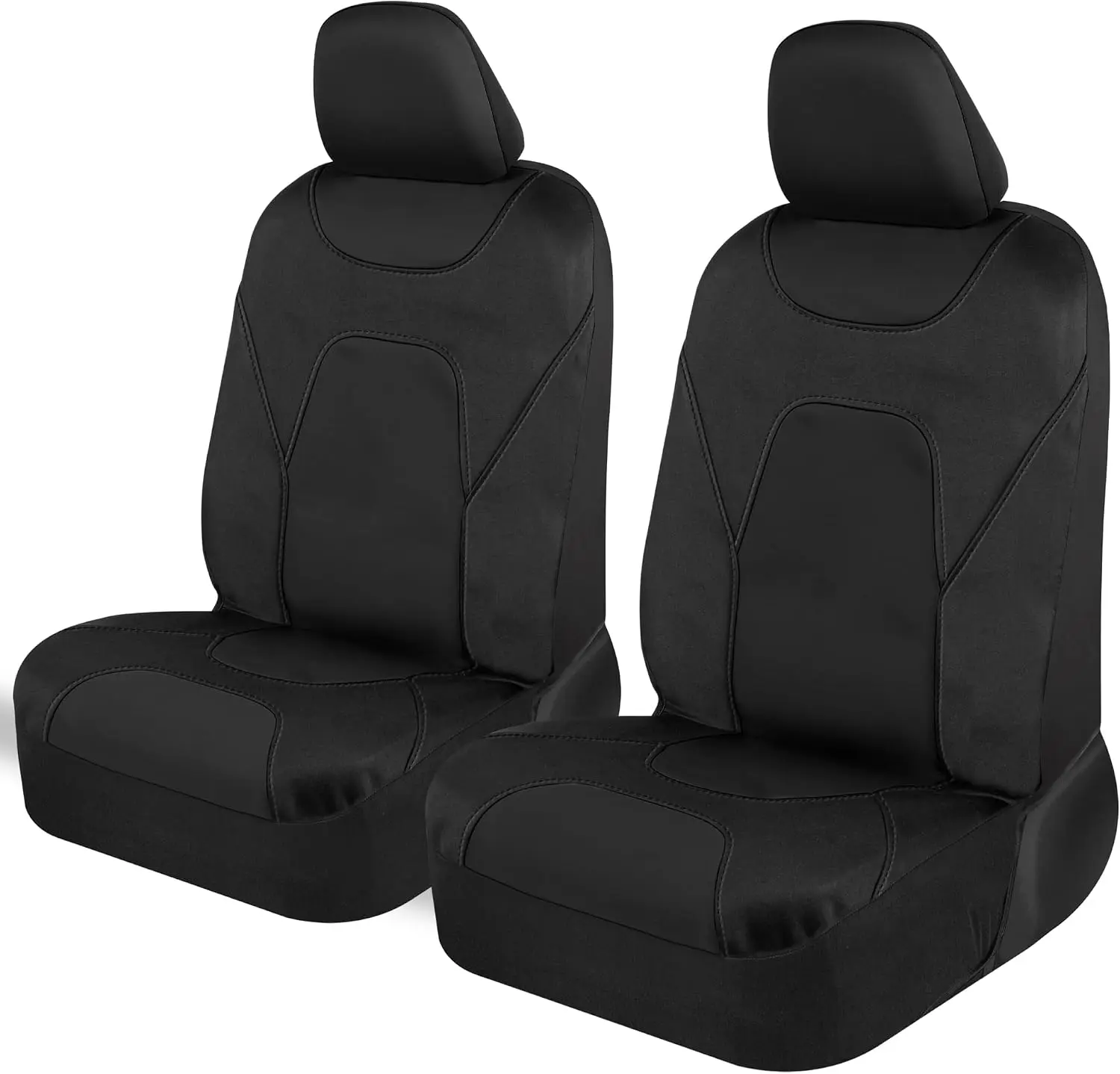 Waterproof Car Seat Covers Full Set – Black Seat Covers for Car Front & 60/40 Split Back Bench - Carseat Cover for Trucks, SUV,