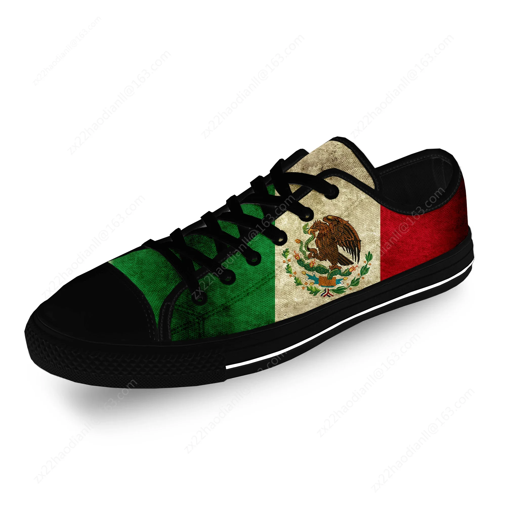 Mexico Mexican Flag Patriotic Cool Casual Cloth Fashion 3D Print Low Top Canvas Shoes Men Women Lightweight Breathable Sneakers