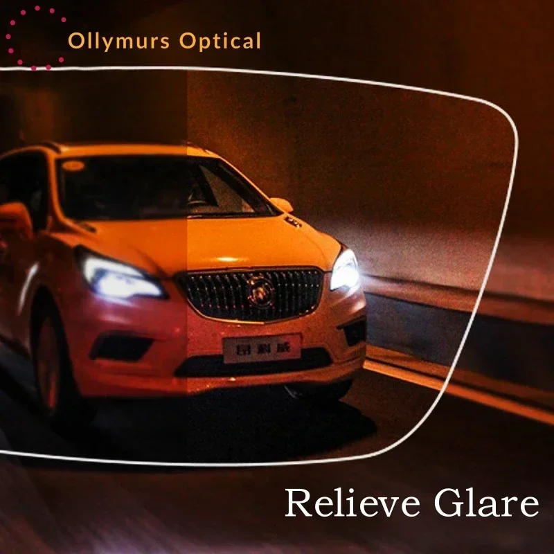 XUKA Driving Lens Anti-Reflective Anti-scratch Lens Aspherical Anti-blue Light Absorbin Glare CR39 UV400 1.56 1.61 1.67 1.74