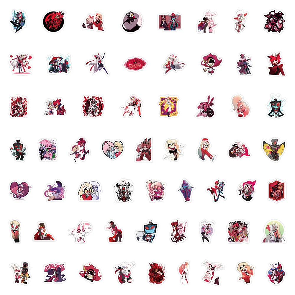 

60 шт. Hazbin отель анимация мультфильм водонепроницаемые наклейки украшения ноутбук мобильная гитара чемодан чашка воды граффити игрушки