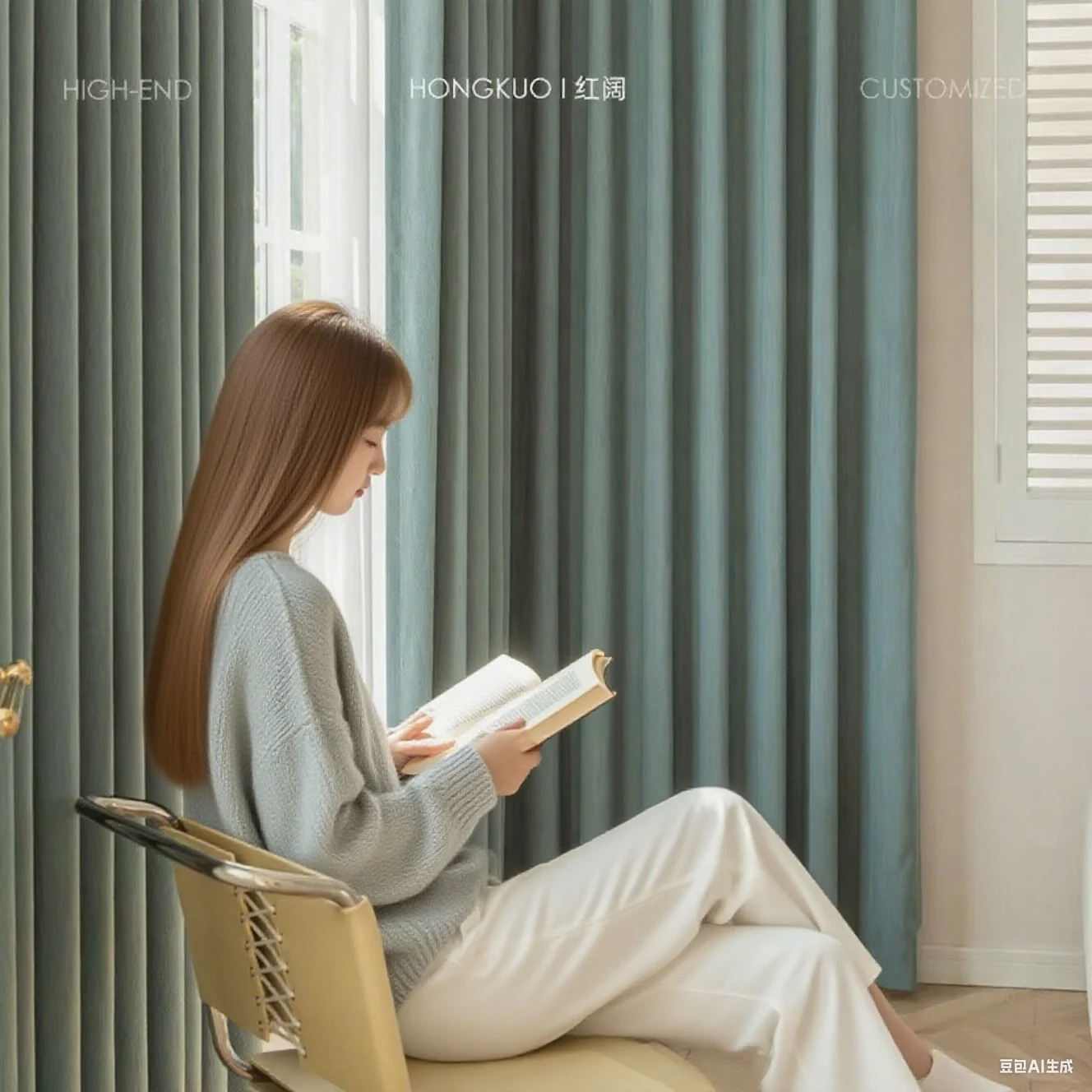 

Jacquard Soft Blackout Curtain for Living Dining Room Bedroom Water Cotton Modern Thickened Window Decor Custom Size