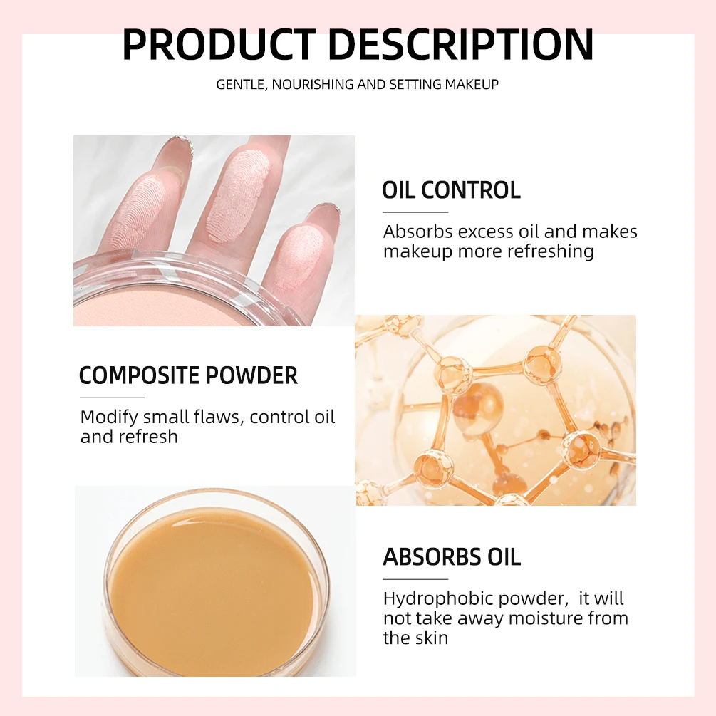 بودرة أساس طبيعية للتحكم في الزيت من CACE، بودرة خافي عيوب البشرة ذات لمسة نهائية ناعمة، مكياج للنساء 3 ألوان #5