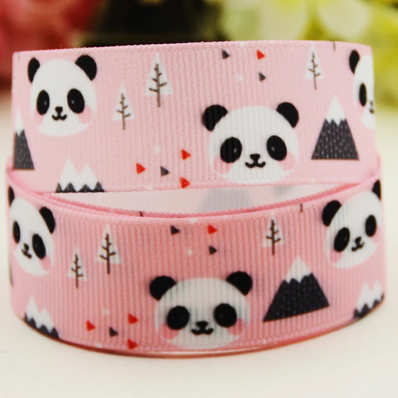 22mm 25mm 38mm 75mm Panda Cartoon gedruckt Ripsband party dekoration 10 Yards X-04951