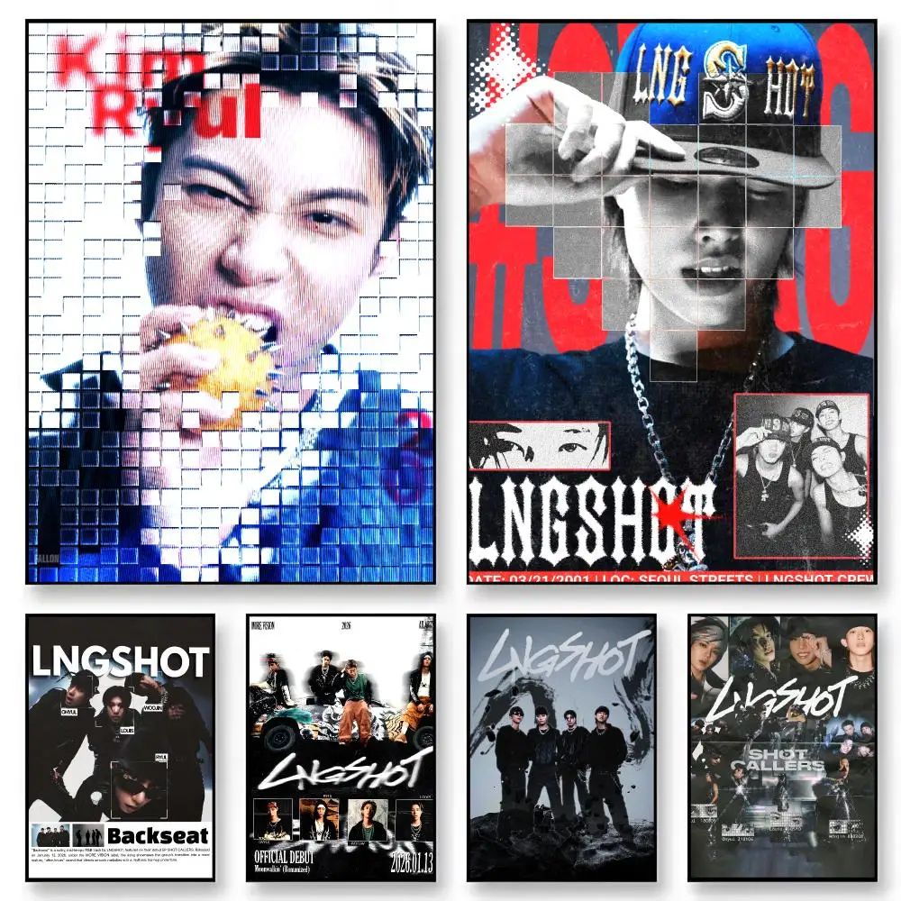 K-pop Group LNGSHOT   Music Artist Print Graphic Streaming Film Style Wall Artwork Bedroom Decor Poster