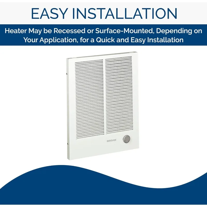 Broan-NuTone, White 198 High Capacity Wall Heater, Painted Grille, 4000/2000 Watt 240 VAC, 2000/4000