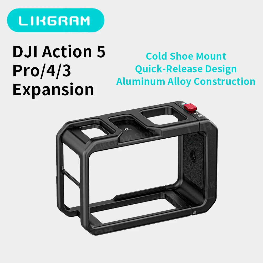 

Suitable for DJI Action5 Pro action camera cage, for DJI Action4/Action3 aluminum alloy expansion frame